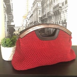 Red crochet ego purse